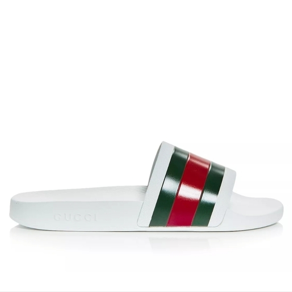 NWT Gucci Men's Signature Stripe Slide Sandals Sz 14 - Picture 4 of 11
